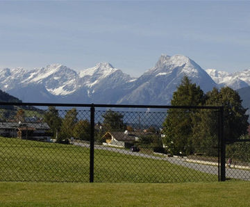 Tubular fencing systems for chain linked and welded mesh