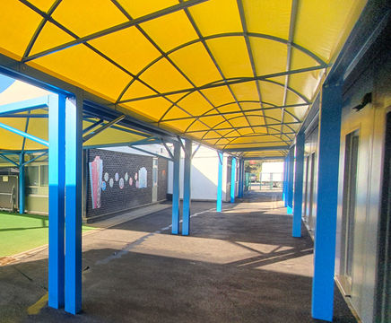 Airone Tipo 150 covered walkway with PVC roof
