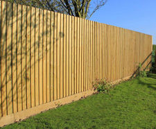 Traditional featherboard timber fencing panels