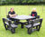 Square Picnic Table With Backrests - recycled plastic outdoor seating 6