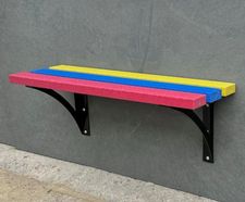 100% Recycled Plastic Back to Wall Bench