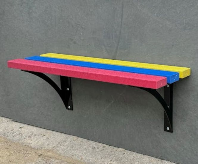 100% Recycled Plastic Back to Wall Bench