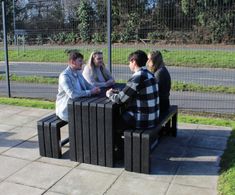 100% Recycled Plastic Premium Bistro Table And Benches Sets
