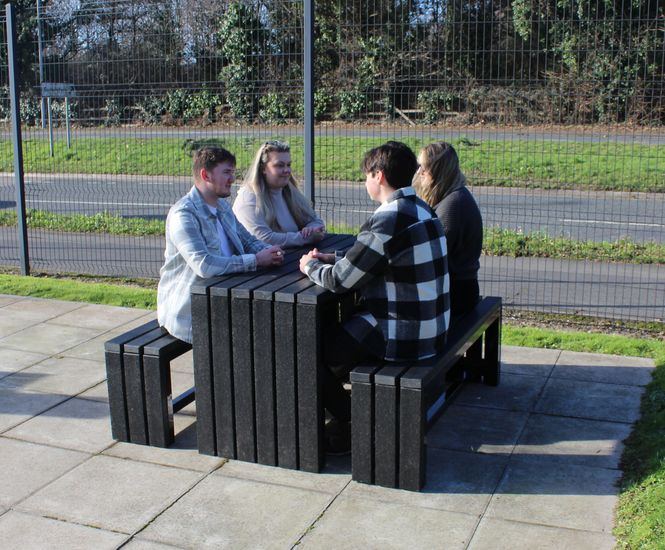 100% Recycled Plastic Premium Bistro Table And Benches Sets