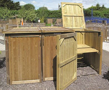 Jakcure® - treated softwood wheelie bin stores