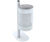 Oxel Litter Bin - small galvanized steel outdoor trash bin, side post 0