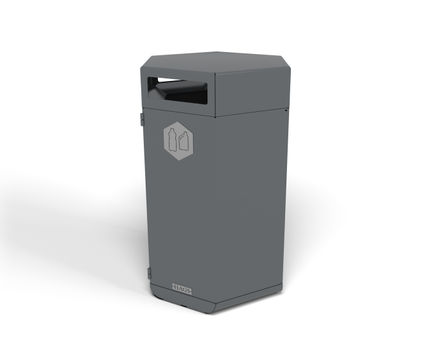 Rosenlund Recycle Bin - grey outdoor plastic recycling waste container