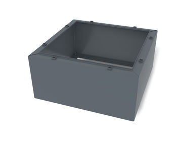 Square Extension Module - grey steel planter, seating or table platform