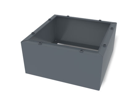 Square Extension Module - grey steel planter, seating or table platform