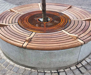 Custom bench with anti-skate fittings for street market