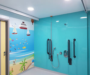 Supportive, accessible washrooms for hospital paediatrics ward