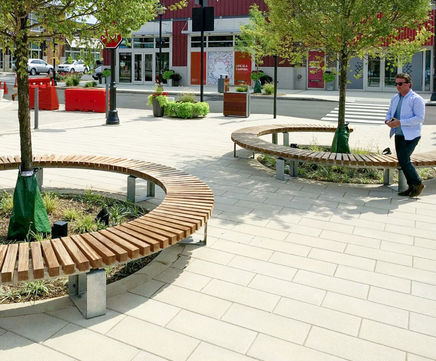 Solid Curved Benches