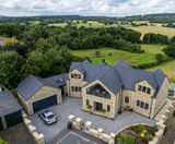 Heavy 3 natural slate roof tiles installed on new self-build home - on this page