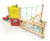 Clamber Stack Midi climbing frame with deck and slides 2