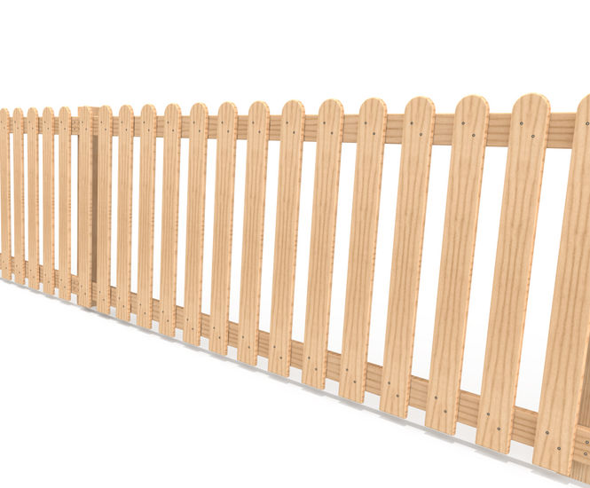 Timber picket play fencing (1 or 1.2m high)