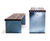 Birka park table - steel and teak outdoor freestanding park table 1