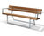 Ekeby Park Bench - bark brown metal outdoor seating with backrest 4