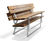 Ekeby Park Bench - bark brown metal outdoor seating with backrest 5