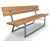 Ekeby Park Bench - bark brown metal outdoor seating with backrest 1