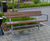 Ekeby Park Bench - bark brown metal outdoor seating with backrest 0