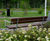 Ekeby Park Bench - bark brown metal outdoor seating with backrest 2