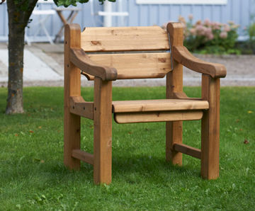 England Chair - outdoor freestanding solid wood seating for parks