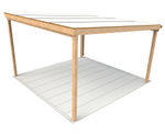Timber shelters with polycarbonate roofs