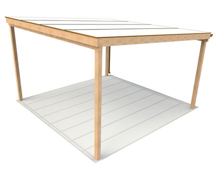 Timber shelters with polycarbonate roofs