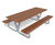 Hallon Picnic Table - outdoor pine bench with metal frame 5