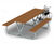 Hallon Picnic Table - outdoor pine bench with metal frame 6