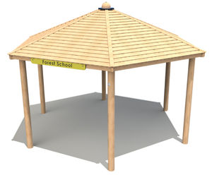 Hexagonal timber shelters