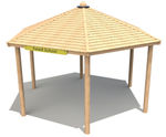 Hexagonal timber shelters