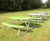 Linnea Picnic Table - green HPL outdoor table with metal frame 0