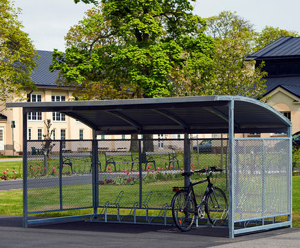 Bicycle Shelter Nova - galvanized steel outdoor bike storage shelter