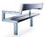 Pixbo Park Bench - black metal outdoor bench with backrest and armrests 6