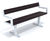 Pixbo Park Bench - black metal outdoor bench with backrest and armrests 1