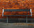 Pixbo Park Bench - black metal outdoor bench with backrest and armrests 3
