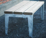 Rox Bench - outdoor pine and metal freestanding park bench - on this page