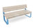Rosenlund Park Bench - blue outdoor wood and metal seating with backrest 0