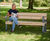 Rosenlund Park Bench - grey wood and metal outdoor seating with arms 0