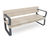 Rosenlund Park Bench - grey wood and metal outdoor seating with arms 7