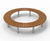 Sofiero 360° Curved Bench - bark brown wood park bench / tree seating 2