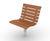Sofiero Chair - outdoor hardwood spinning park bench with metal base 2