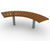 Sofiero 90° Curved Bench - brown wood park bench with metal frame 1