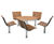 Sofiero Round Table - outdoor wood and metal table for public spaces 4