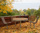Sofiero Round Table - outdoor wood and metal table for public spaces - on this page