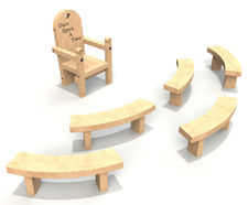 Timber seating for story-telling areas