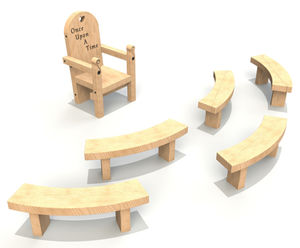 Timber seating for story-telling areas