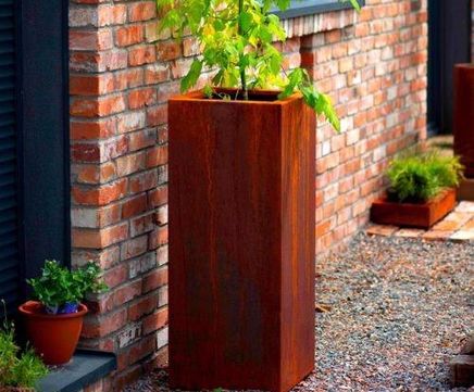 Corten Steel - Rectangular High Cubic Box Planter
