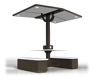 Solar Canopy - outdoor picnic table set with solar charging canopy